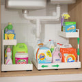 Expandable Under Sink Organizer 2 Tier Pull Out Rack - Space Saving