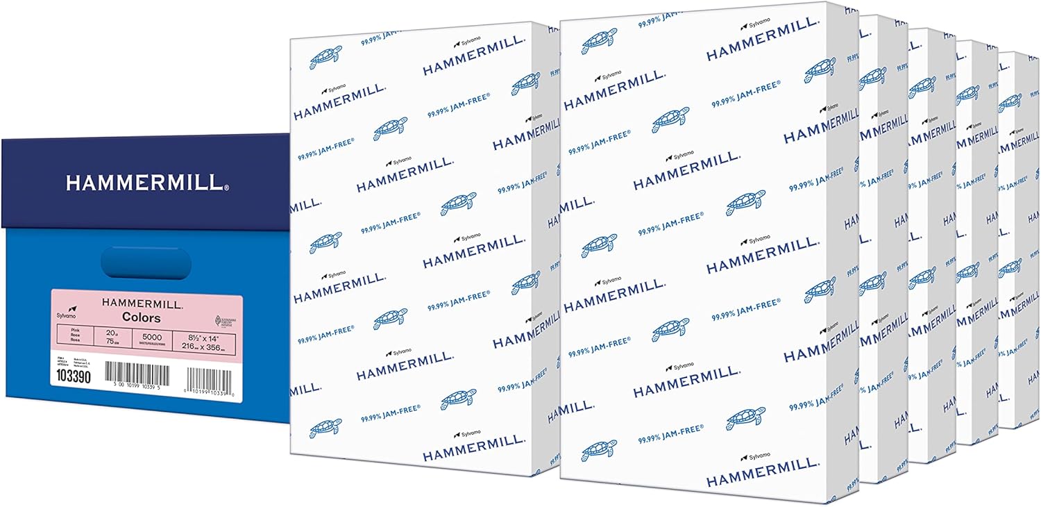 Hammermill Colored Paper 20 lb Pink Printer Paper for All Uses