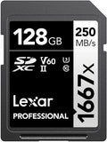 Lexar 128GB Professional SD Card - Up to 250MB/s Read Speed