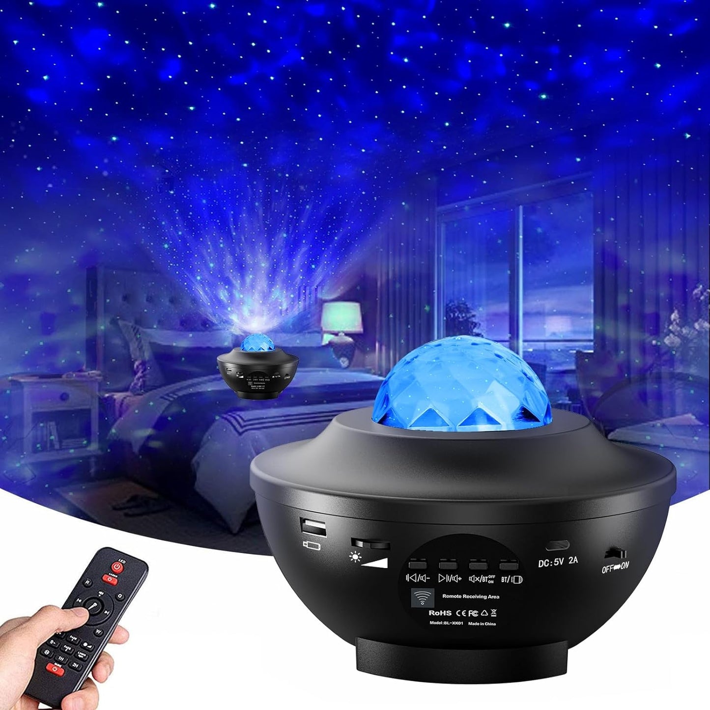Remote Ocean Star Projector - Transform Your Room!