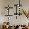 Bling Metal Wall Art Set with Jeweled Crystal Decor for Elegance