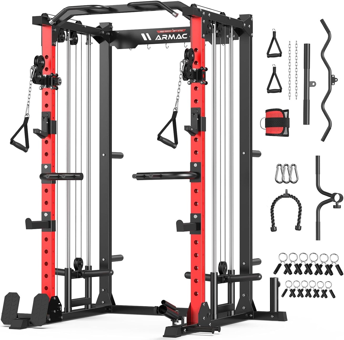 ARMAC Power Rack: 2000lbs Capacity, Dual Pulley System