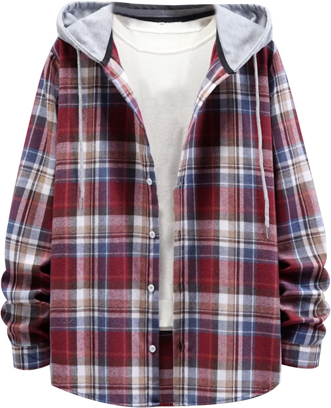 Stylish Plaid Hoodie Jacket for Men by Aymnlox