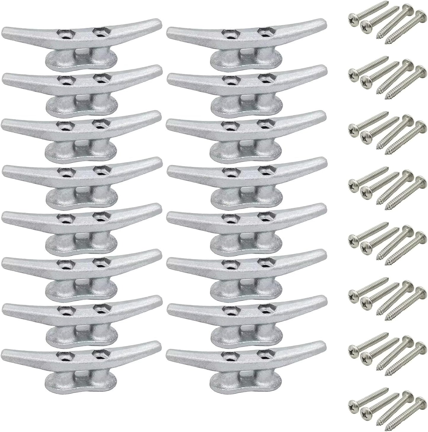 4 Inch Dock Cleats for Boats - Strong Marine Cleats with Hardware