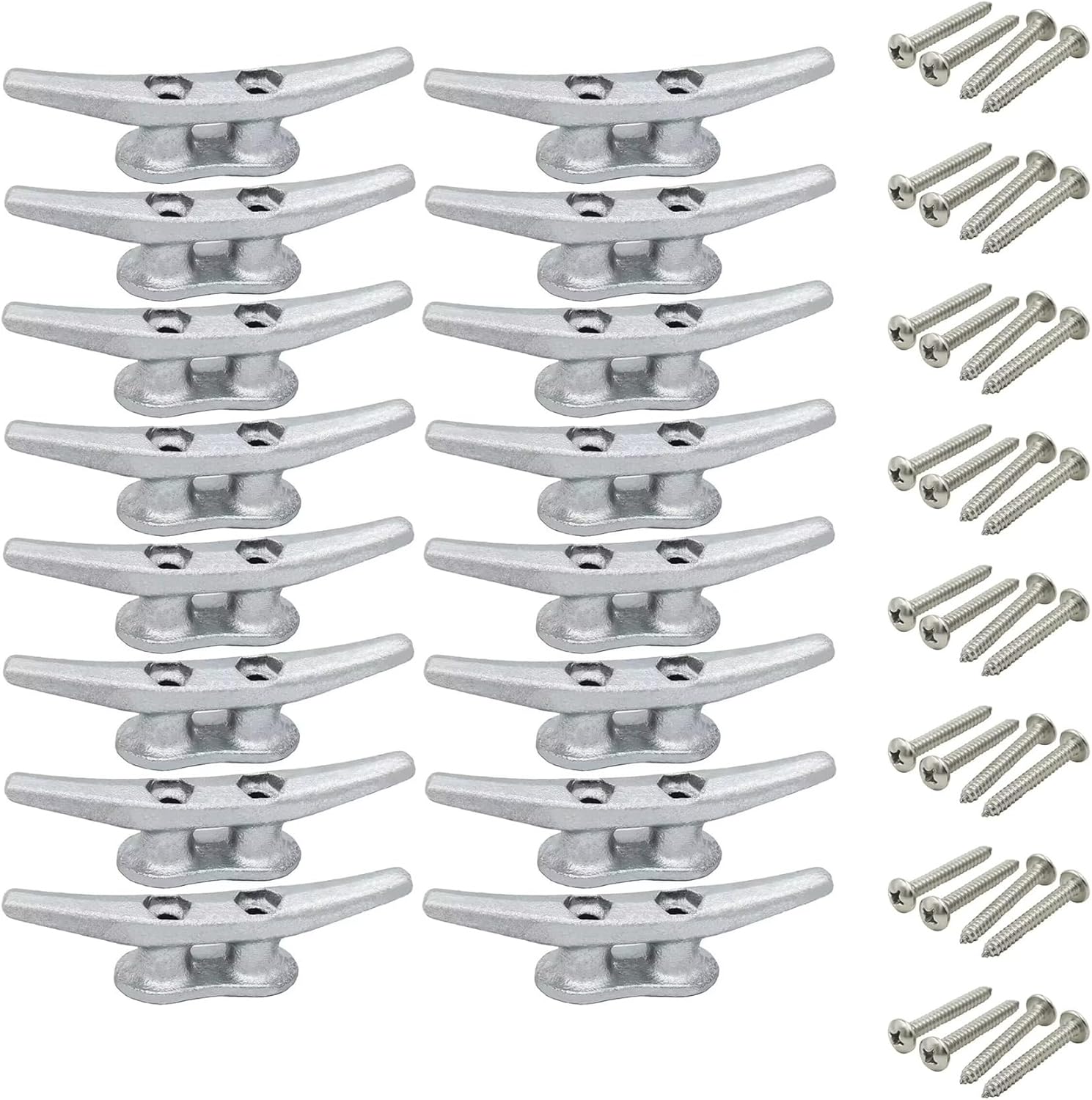 4 Inch Dock Cleats for Boats - Strong Marine Cleats with Hardware