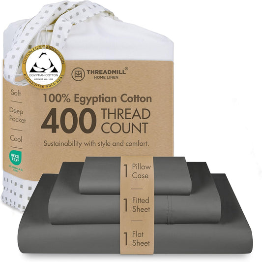 Threadmill Egyptian Cotton Twin Sheet Set for Cozy Sleep