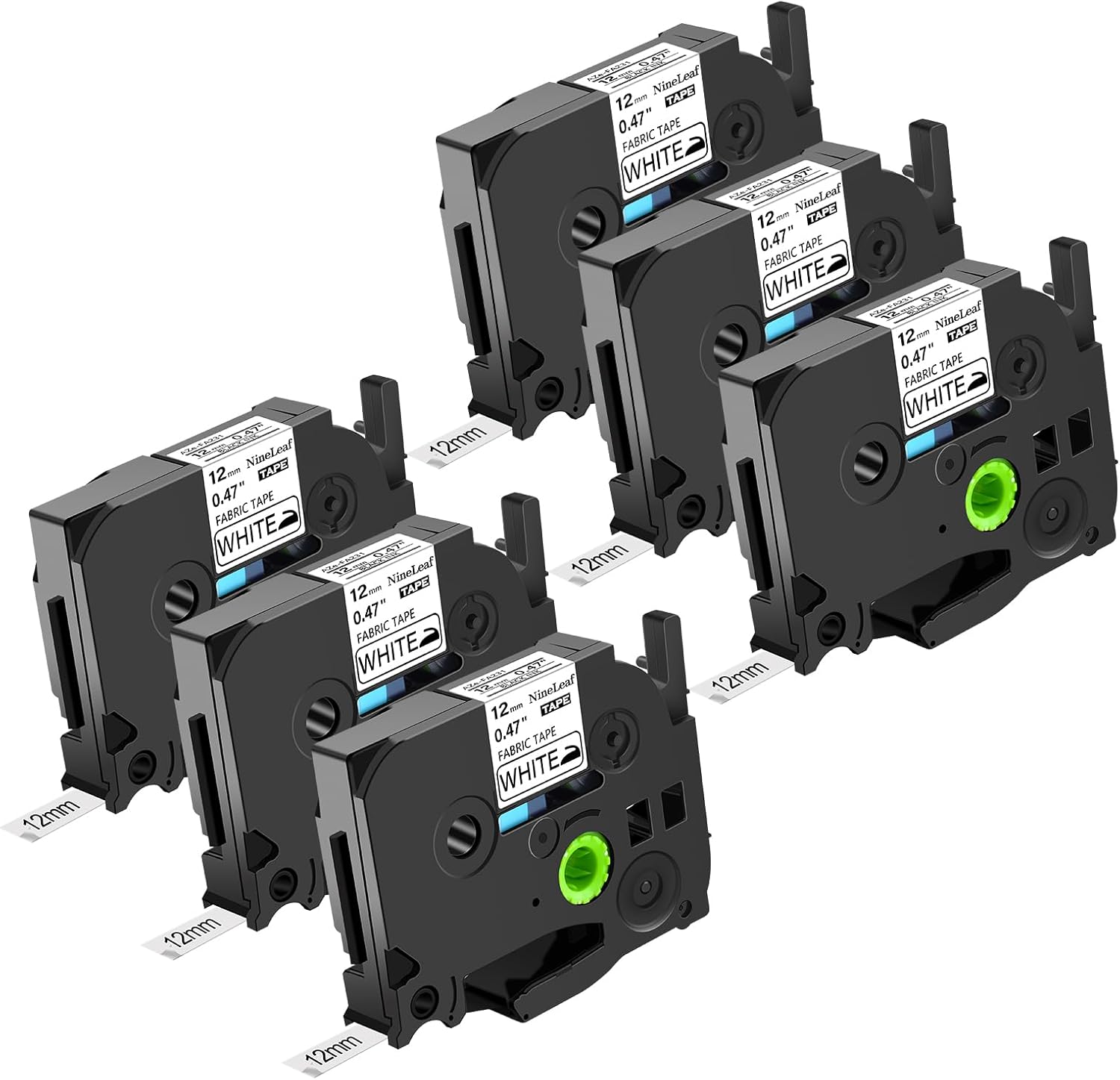 NineLeaf 6 Pack Iron-On Fabric Label Tape for Brother Machines