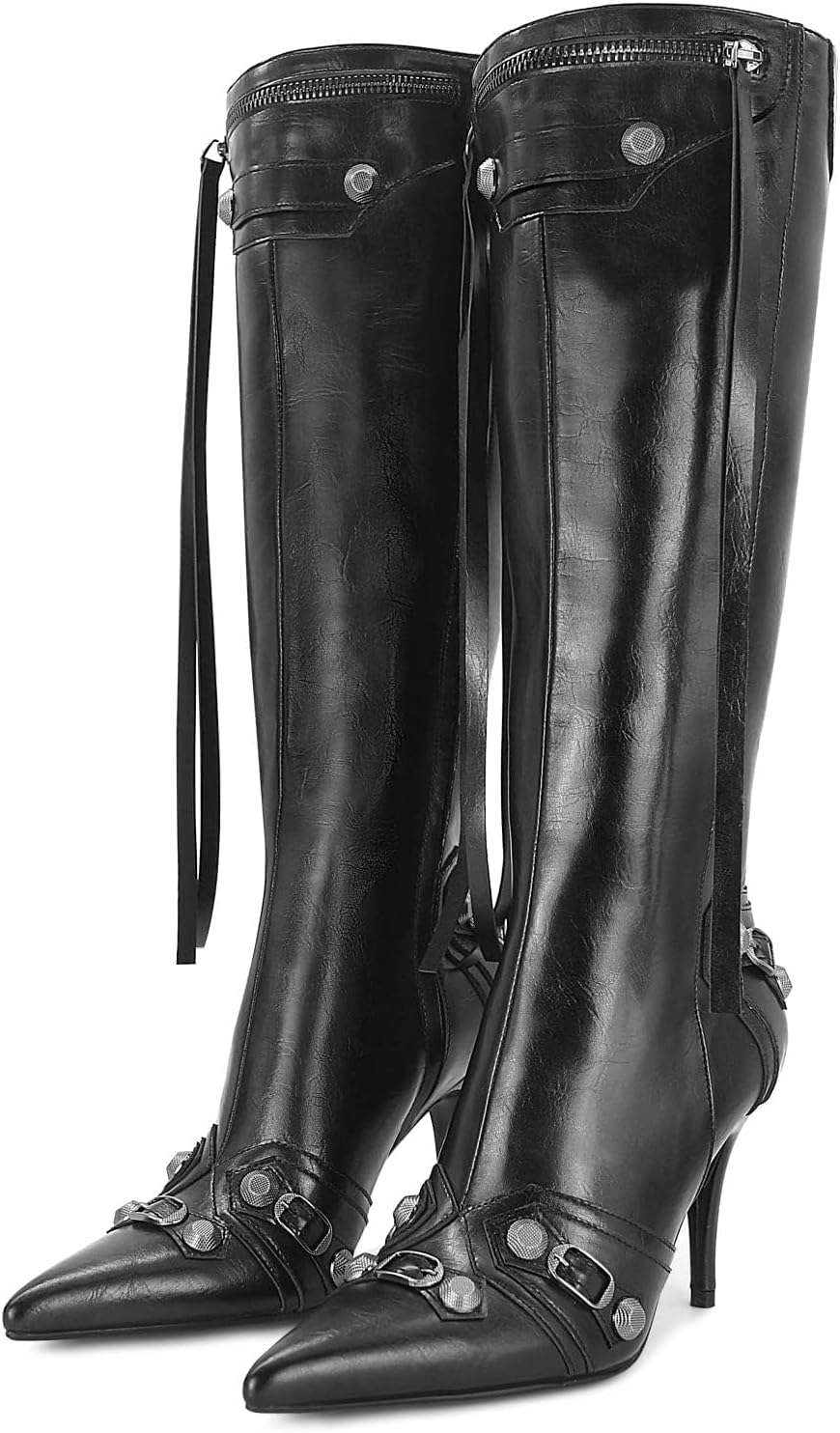 Dsevht Women's Stiletto Black Knee High Boots for Fashion Lovers
