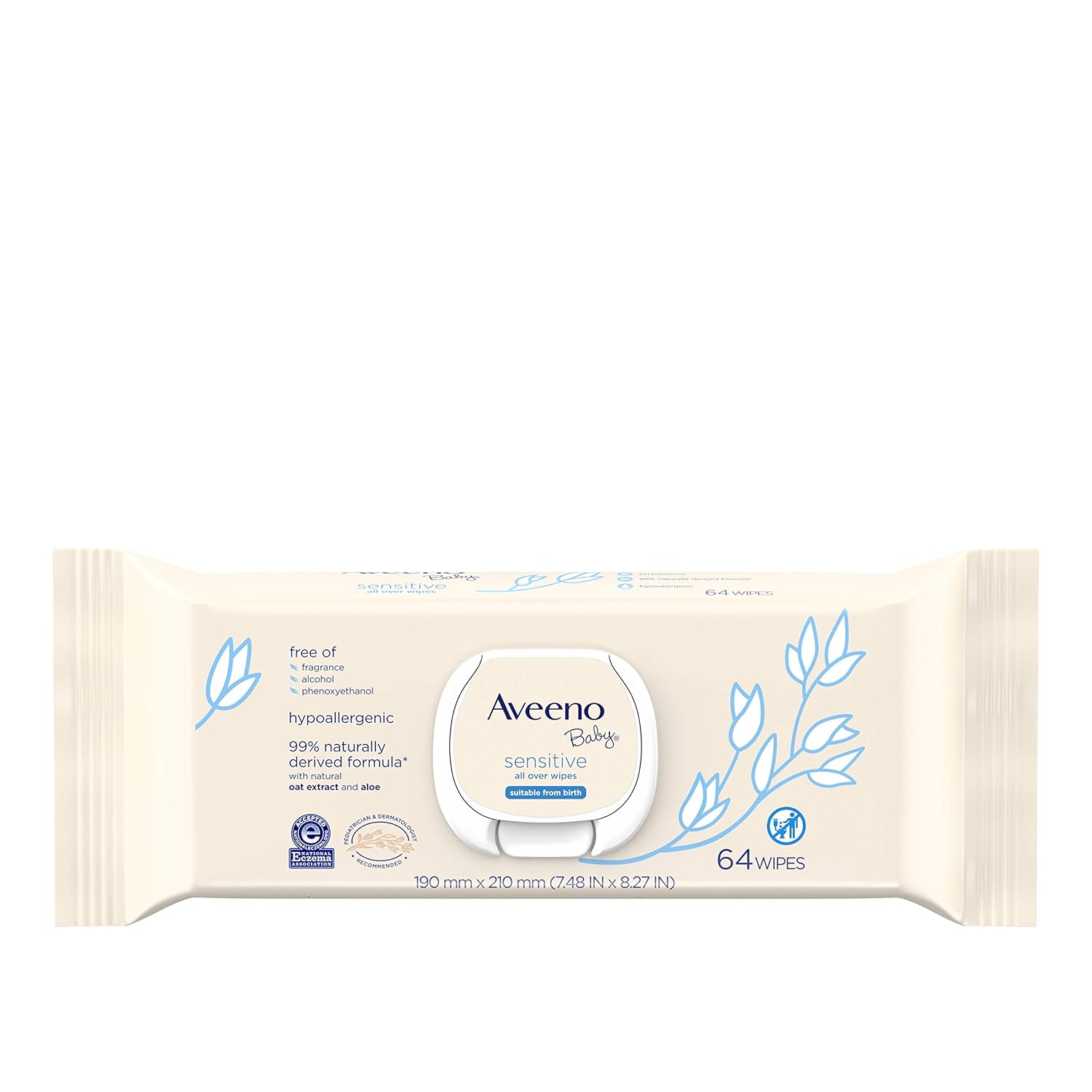 Aveeno Baby Sensitive Wipes, Gentle & Fragrance-Free x2