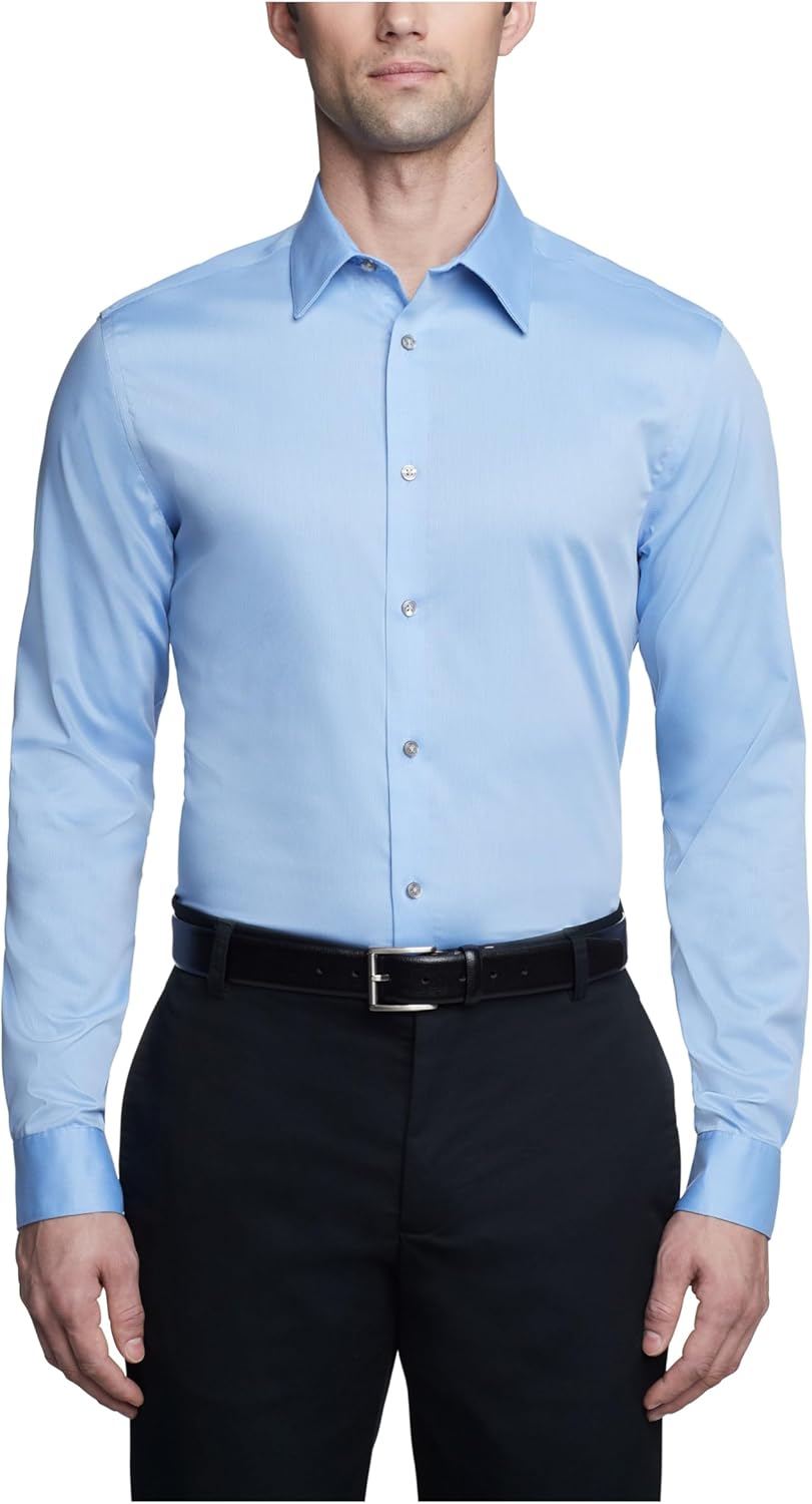 Calvin Klein Men's Dress Shirts Slim Fit Non Iron Solid Style