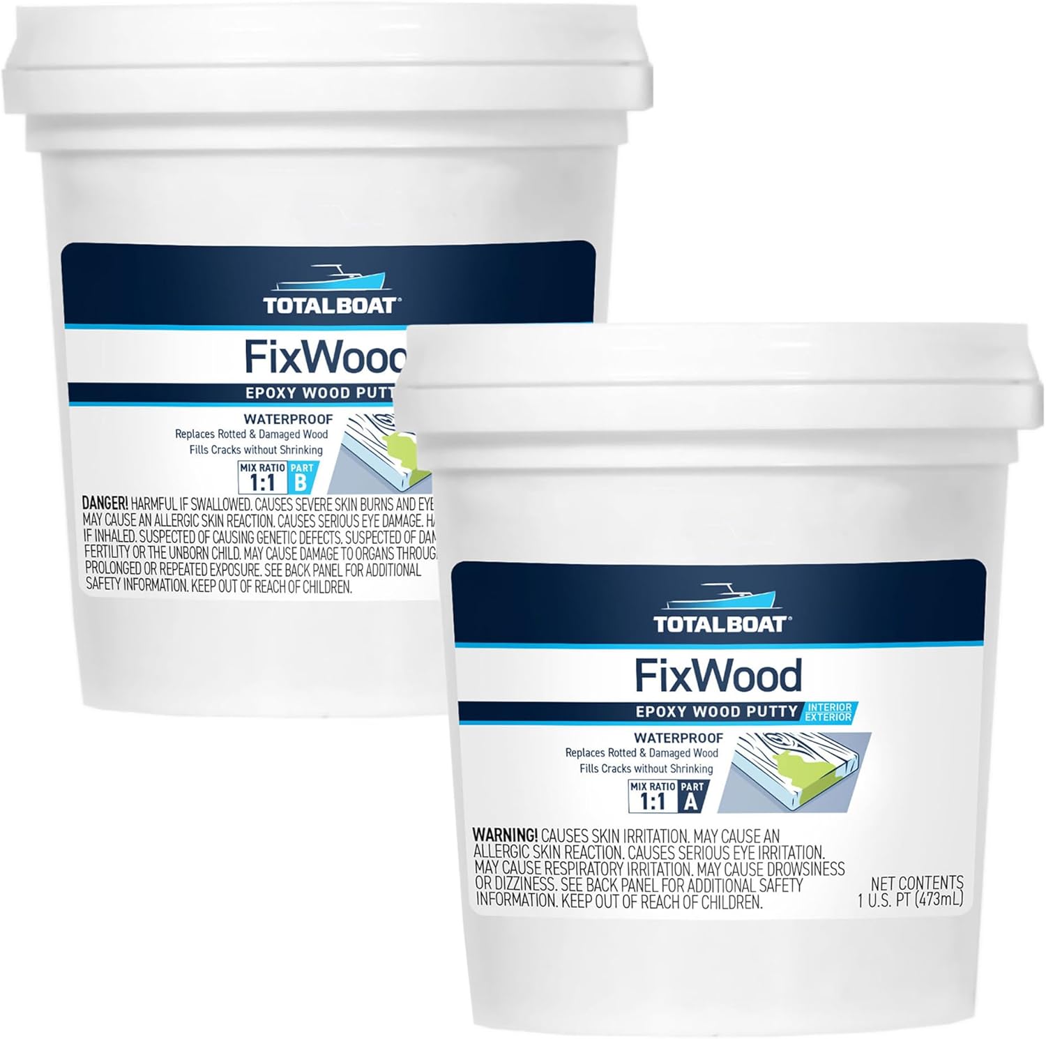 TotalBoat Fixwood Marine Grade Epoxy Putty for Wood Repair