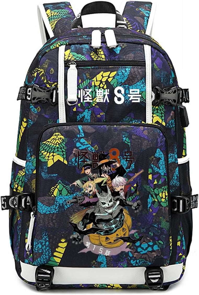 ISaikoy Anime Kaiju No. 8 Backpack with USB Charging Port