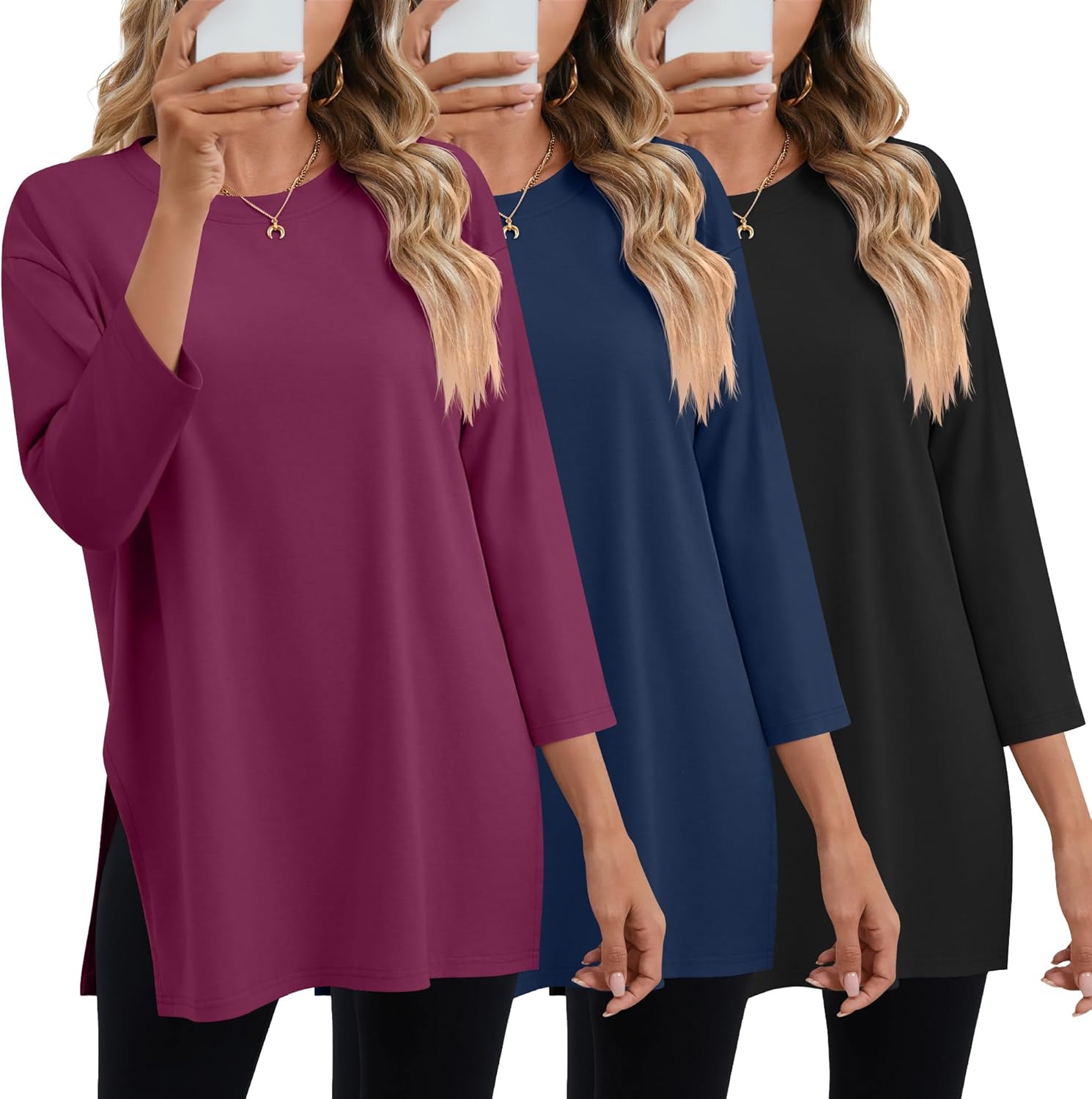 Huukeay Women's Oversized T Shirts for Workout and Casual Wear