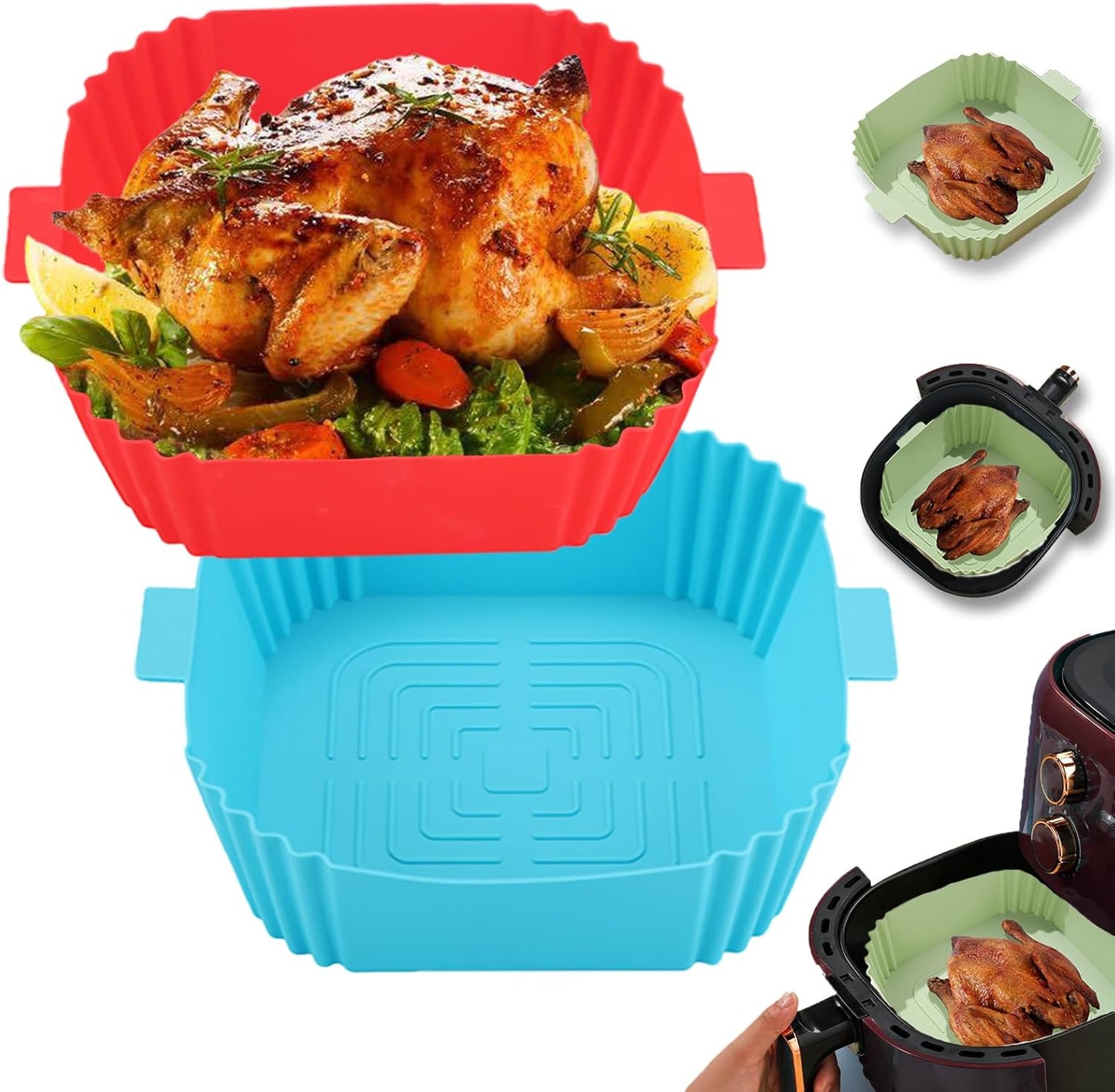 Non-Stick Silicone Air Fryer Liners - Easy Clean!