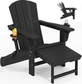 Folding Adjustable Adirondack Chair with Retractable Ottoman