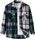 ZAFUL Mens Plaid Shirt Long Sleeves - Classic Flannel Button Down