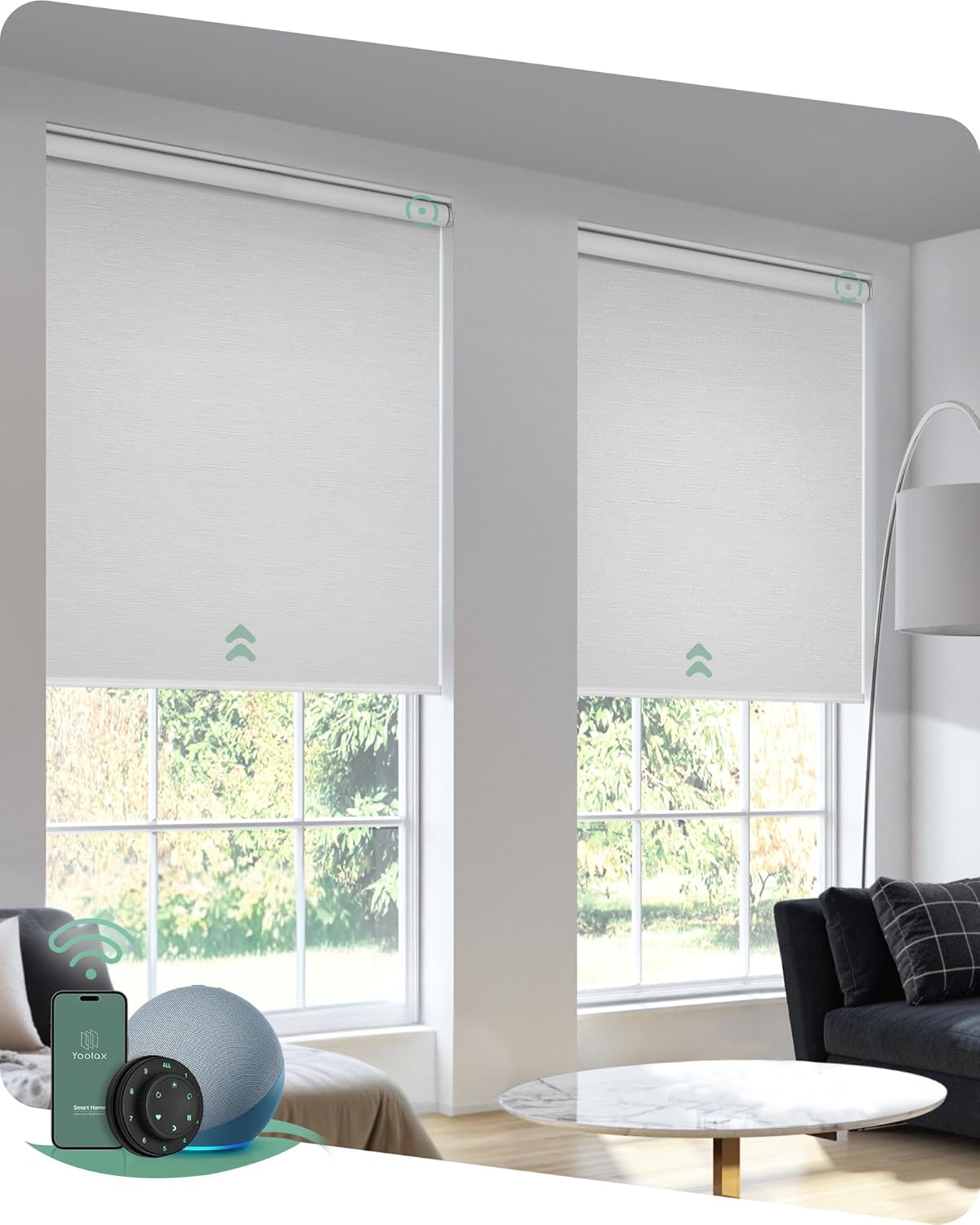 Yoolax Motorized Blinds with Remote for Smart Home Convenience