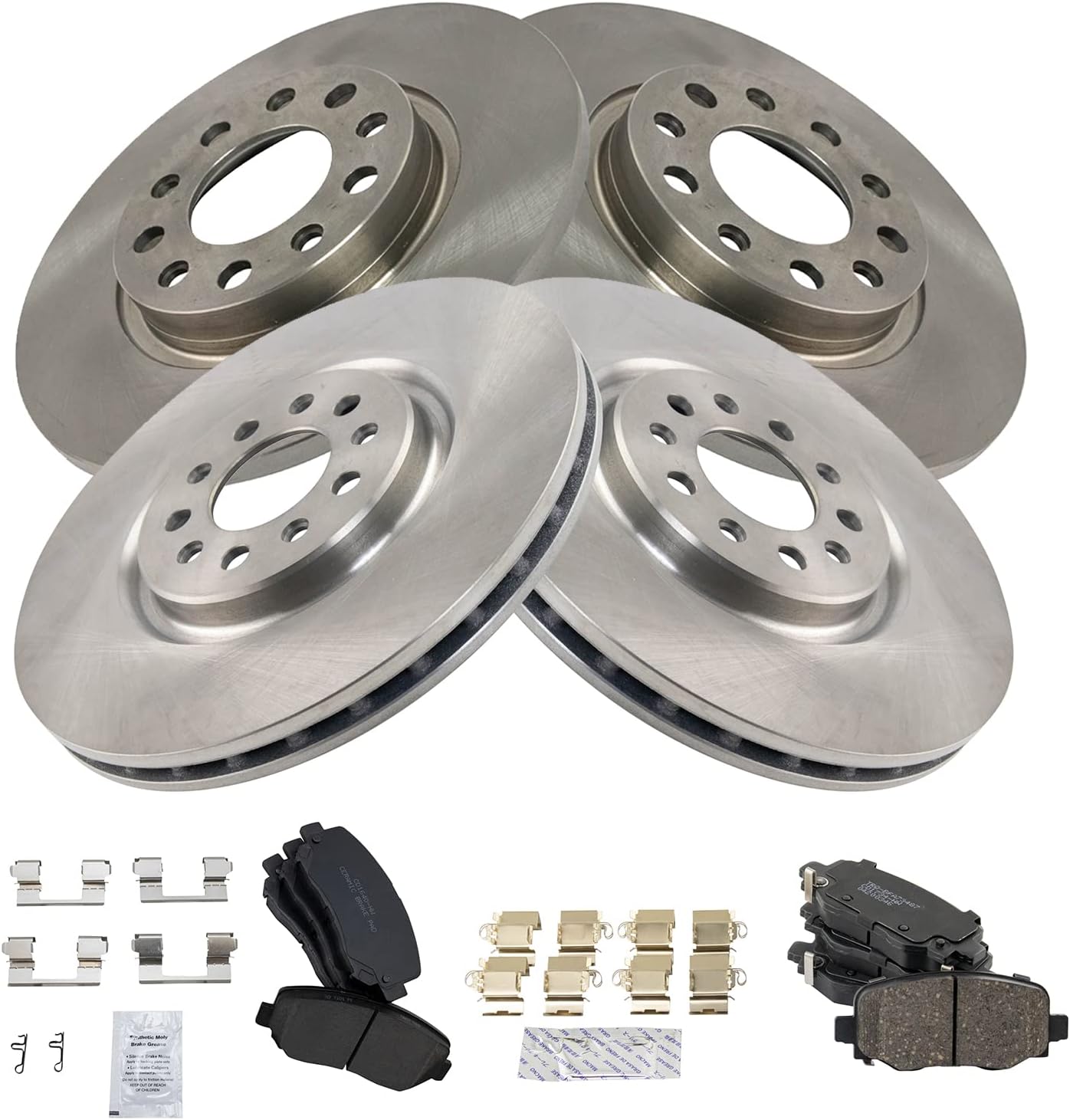 TRQ Brake Pad & Rotor Kit for 2015-2017 Chrysler 200 Vehicles