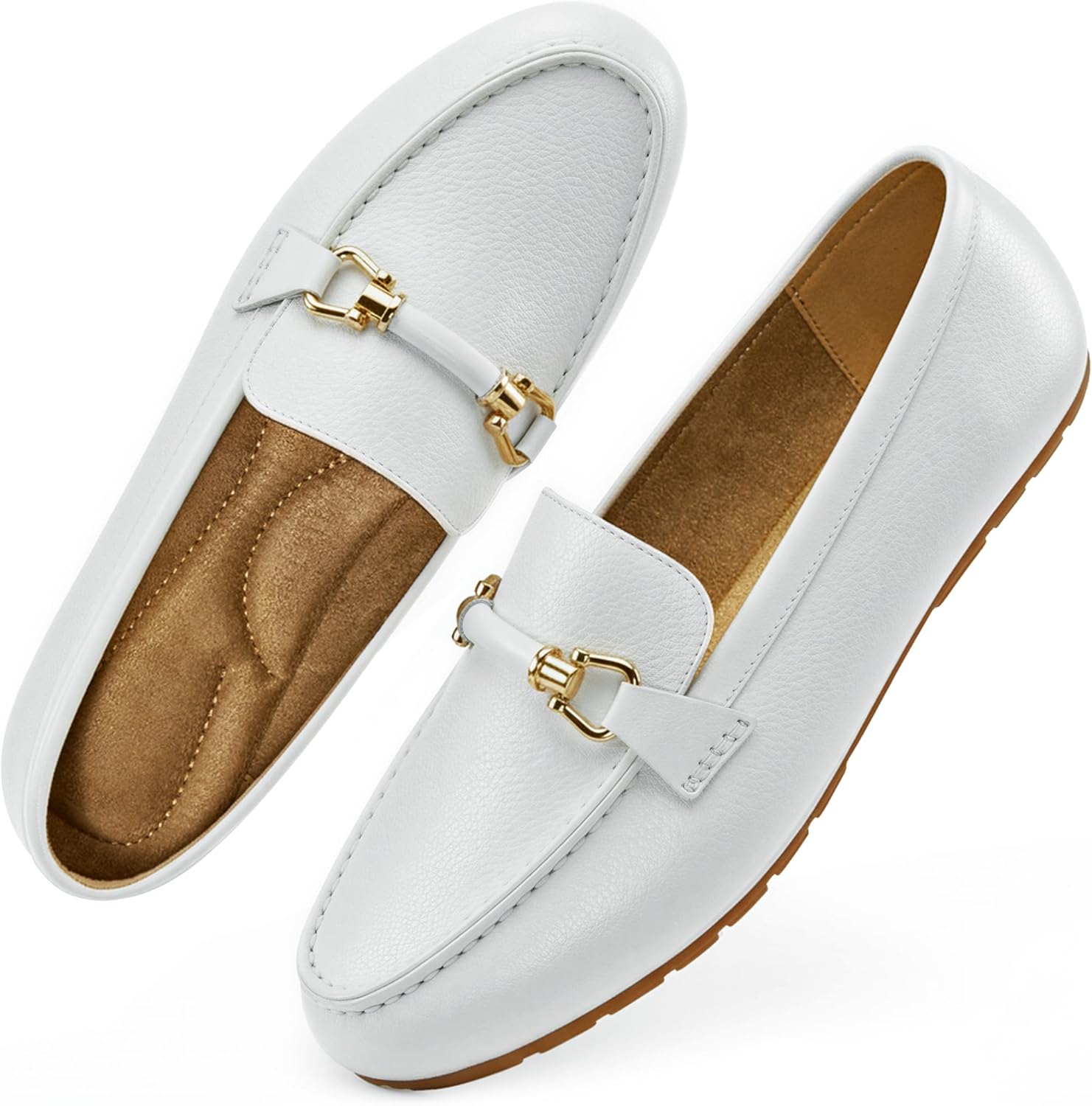 HARENCE Women's Comfortable Slip On Loafers for Work and Casual