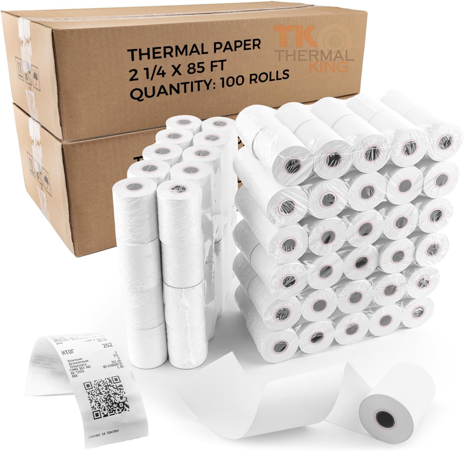 200 Rolls of 2 1/4 in x 85 ft Thermal Paper for POS Systems