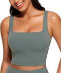 Butterluxe Womens Square Neck Longline Sports Bra - Soft (Style YYB9)