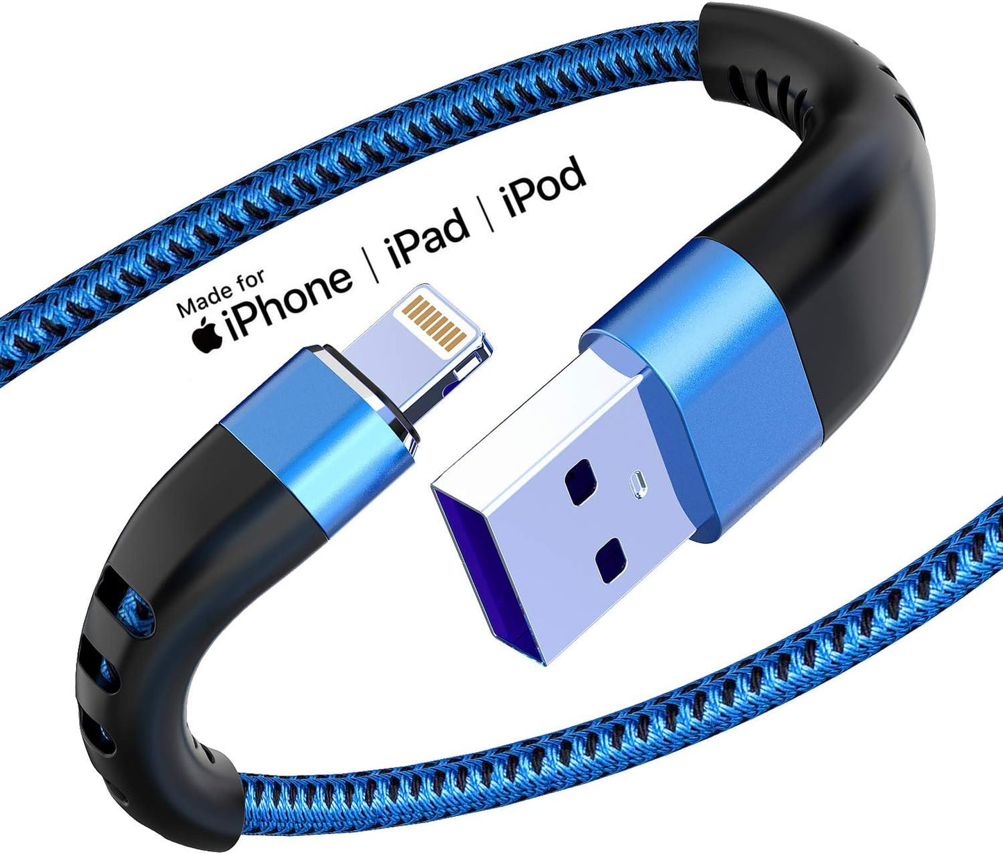 Fast Charging 6FT Lightning Cable Duo - Blue