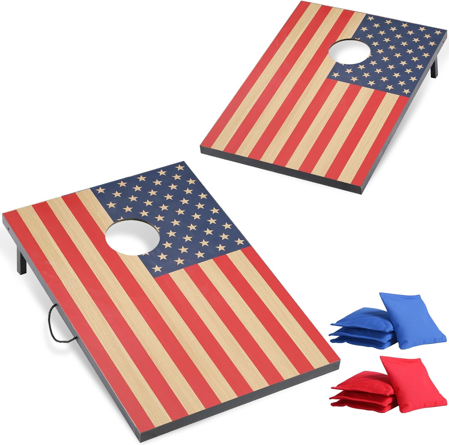 Cornhole Sets with 8 Bean Bags for Outdoor Fun and Games
