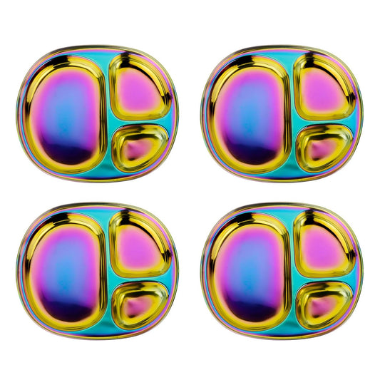 Ahimsa Stainless Steel Plates for Kids - Colorful & Durable