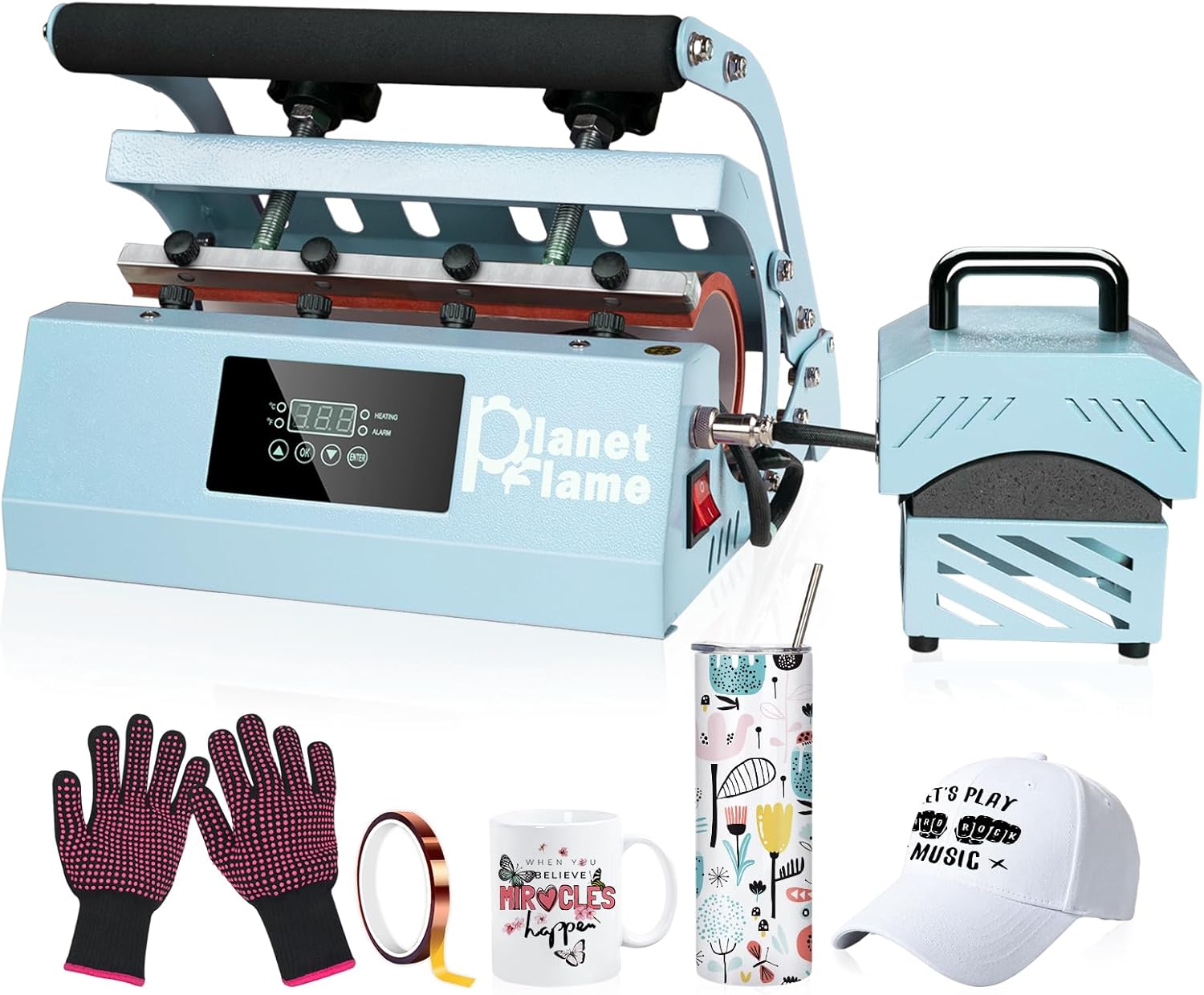 Tumbler and Hat Heat Press Machine for Sublimation Projects