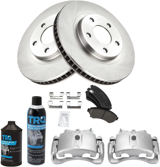 TRQ Front Brake Pad & Rotor Kit for 2000-2005 Cadillac DeVille