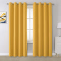 DUALIFE Yellow Blackout Curtain Panels 52W x 84L - Thermal Insulated