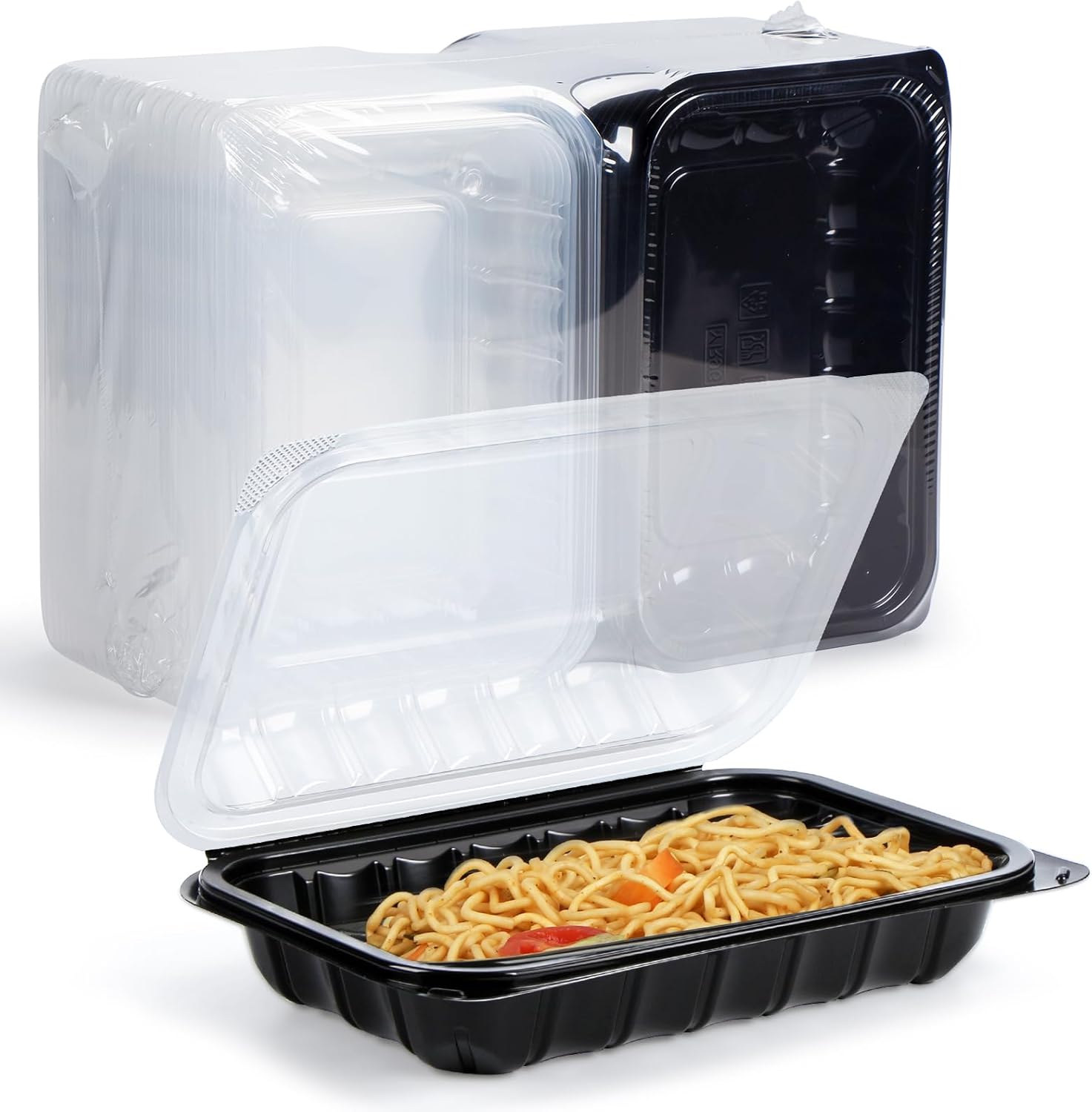 YANGRUI Food Containers 9x6 Inch 27 oz 30 Pack for Takeout