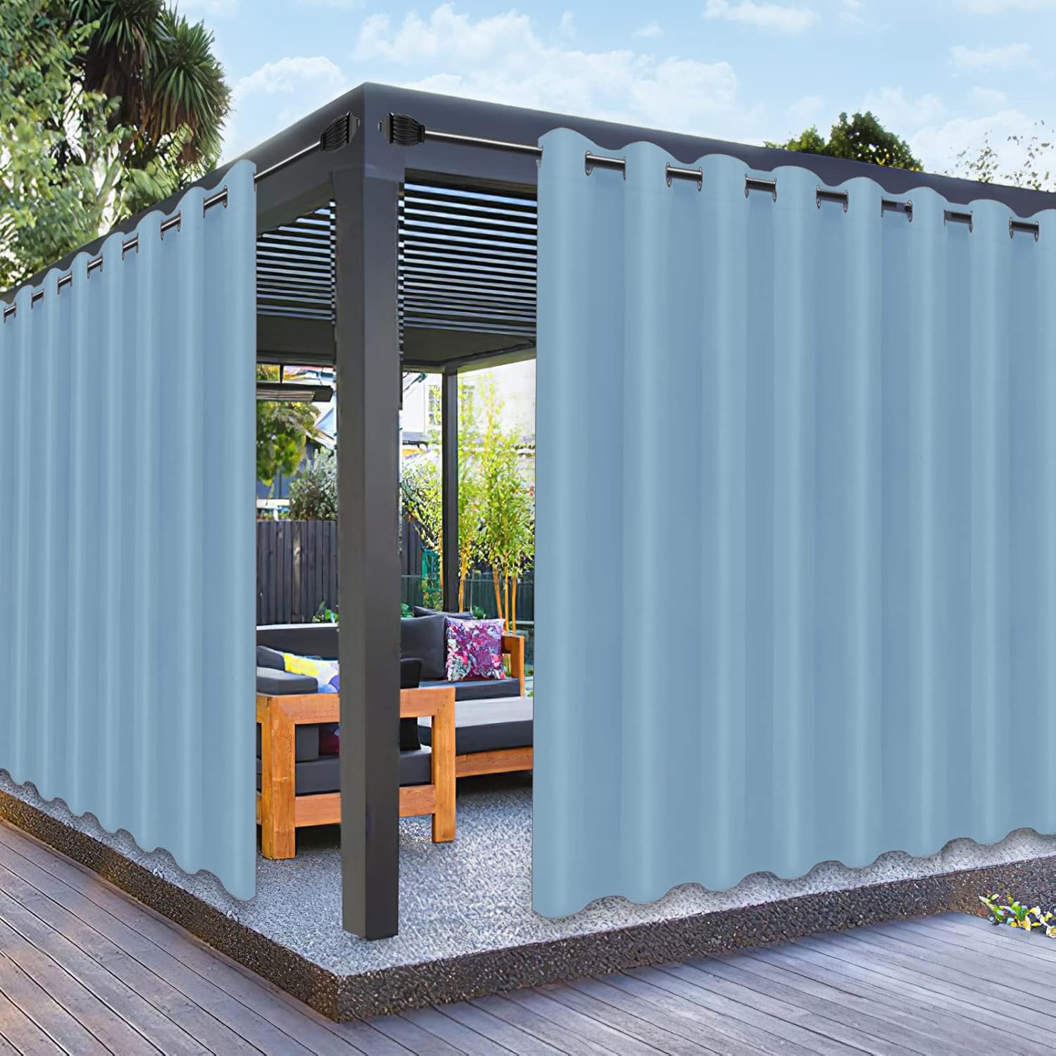 PureFit Outdoor Curtains for Patio Waterproof and Weatherproof
