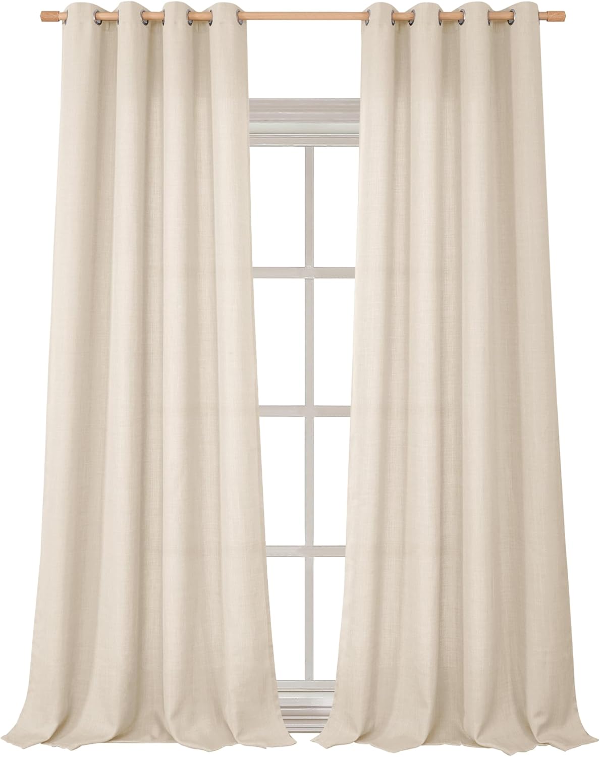 108 Inch Extra Long Curtains for Living Room - Light Beige Drapes