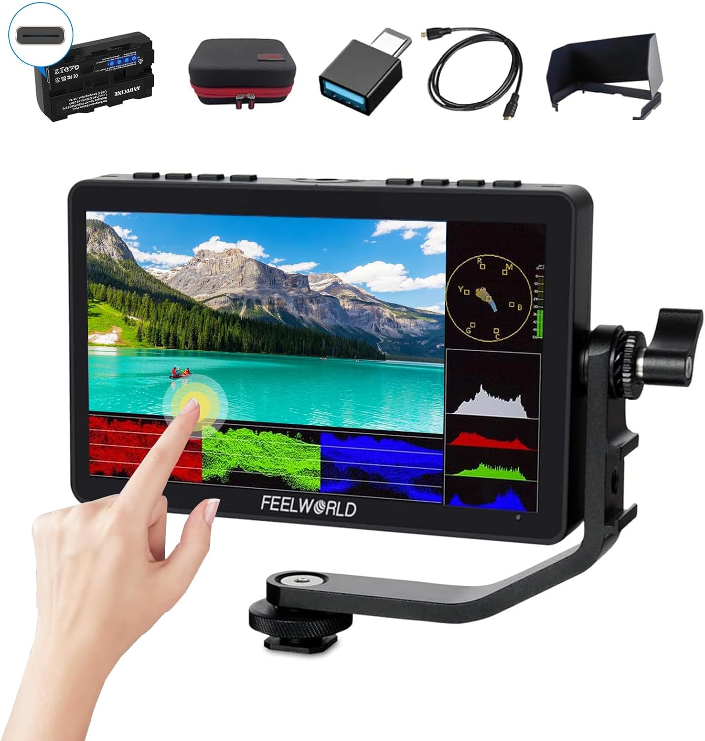 FEELWORLD F5 Pro V4 6-Inch DSLR Camera Field Monitor Bundle