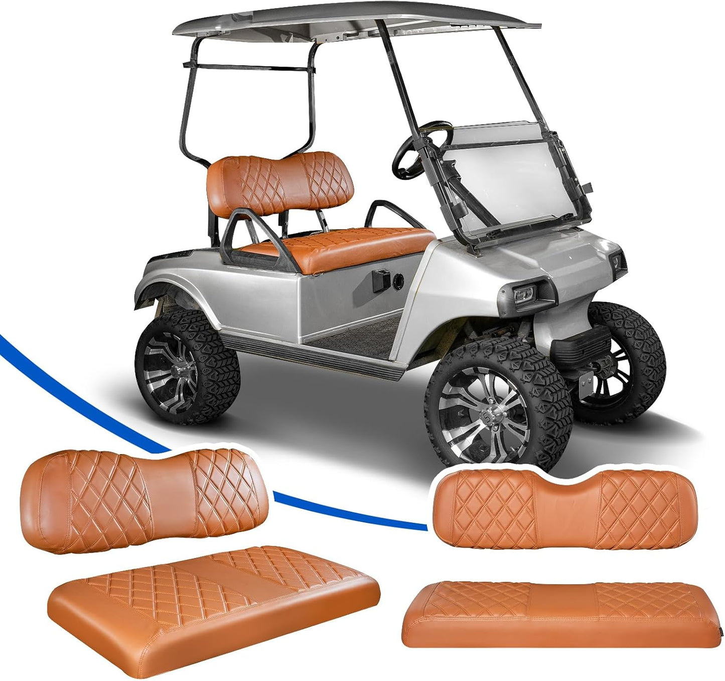 NOKINS Golf Cart Diamond Seat Covers Kit for Club Car DS