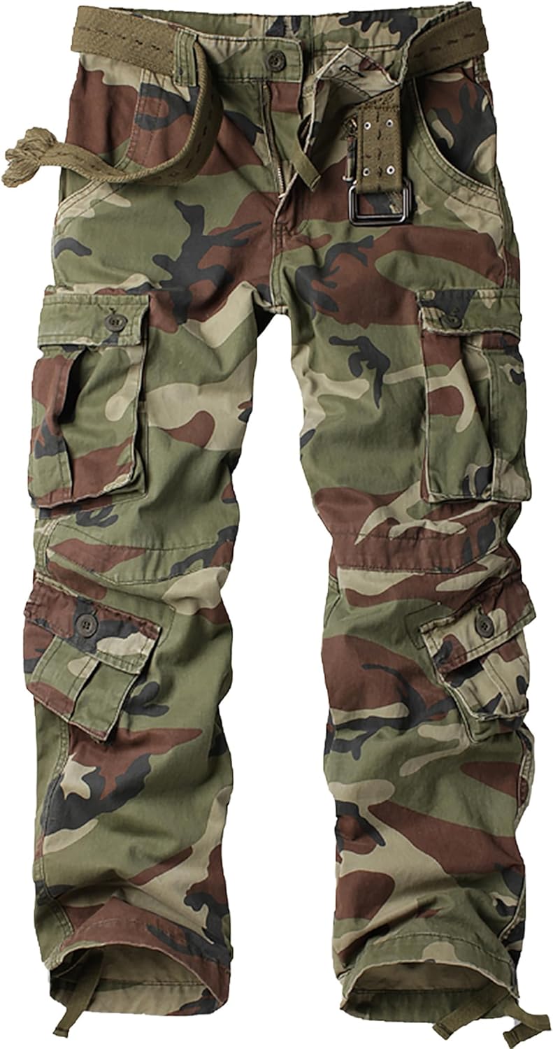 Men's Camo Cargo Tactical Pants for Outdoor Activities and Work
