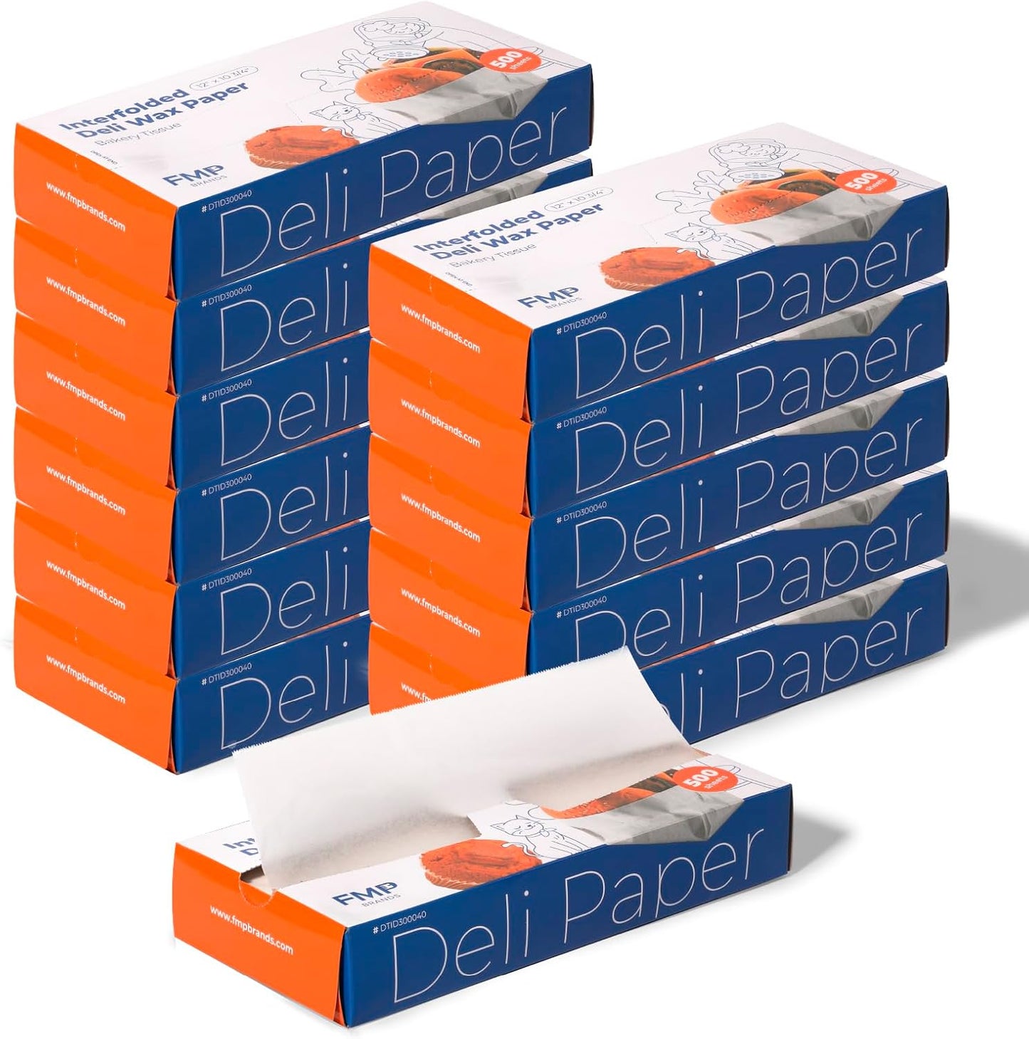 Interfolded 12 x 10.75 Wax Paper Sheets for Food Prep