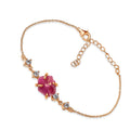 Raw Pink Tourmaline Crystal Chain Bracelet - Genuine Birthstone Gift