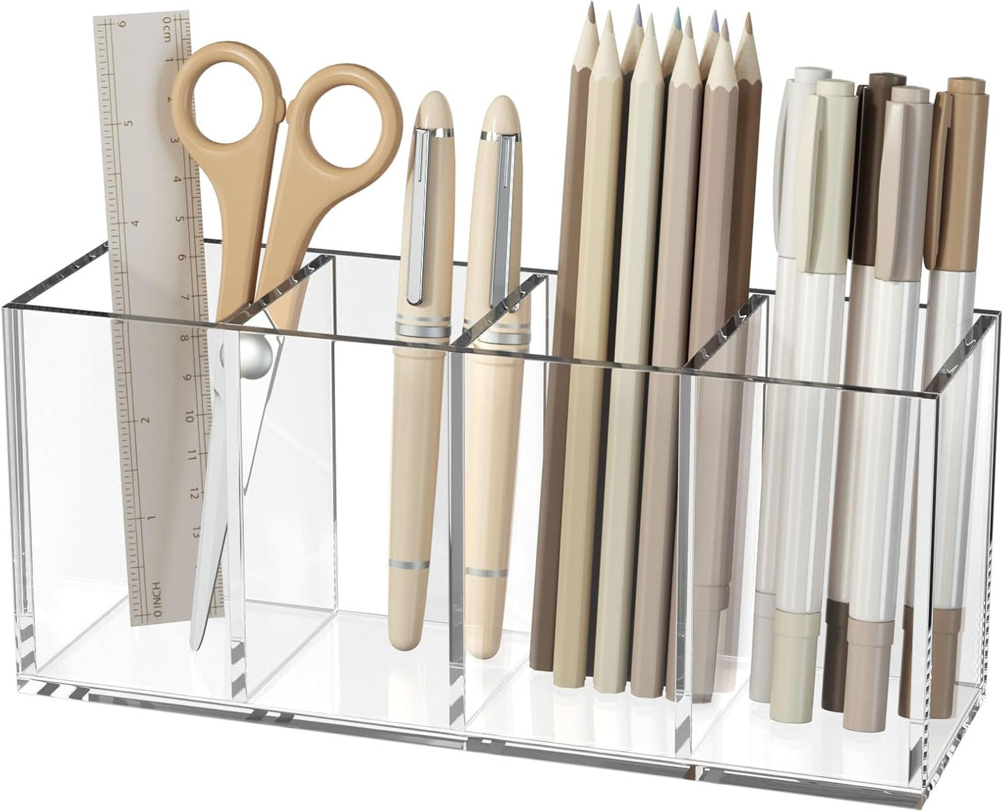 NIUBEE Clear Acrylic Pen Holder - Desk Organization