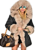 Roiii Women Thicken Warm Winter Coat Hood Down Parka - Warm to -22F