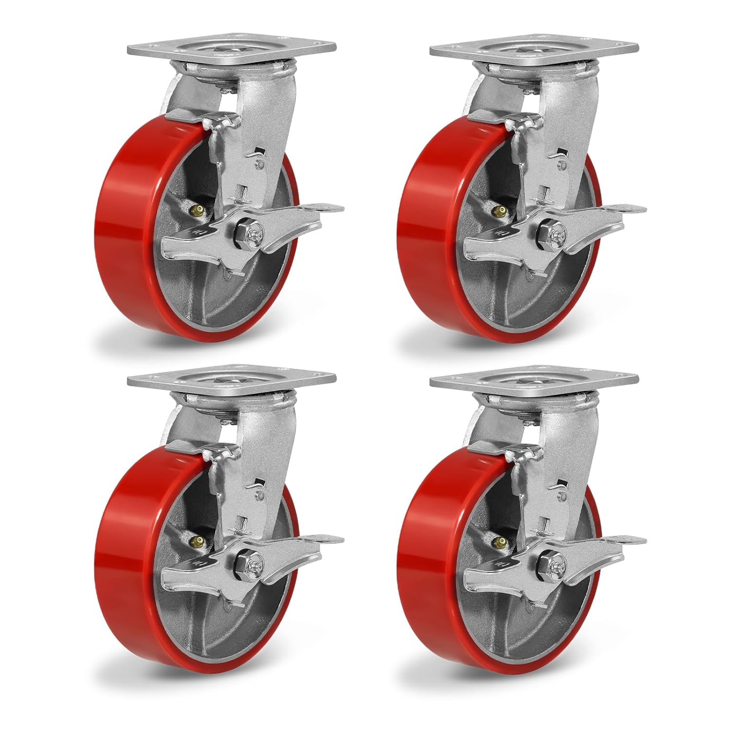6ft' Heavy Duty Caster Wheels Set of 4 for Industrial Use