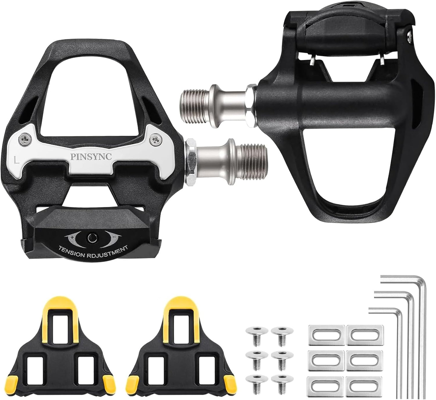 SPD SL Pedals with Cleats Set for Road Bikes - Lightweight Design