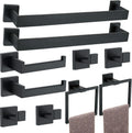 10 Pieces Bathroom Hardware Accessories Set Black - Matte Black Towel