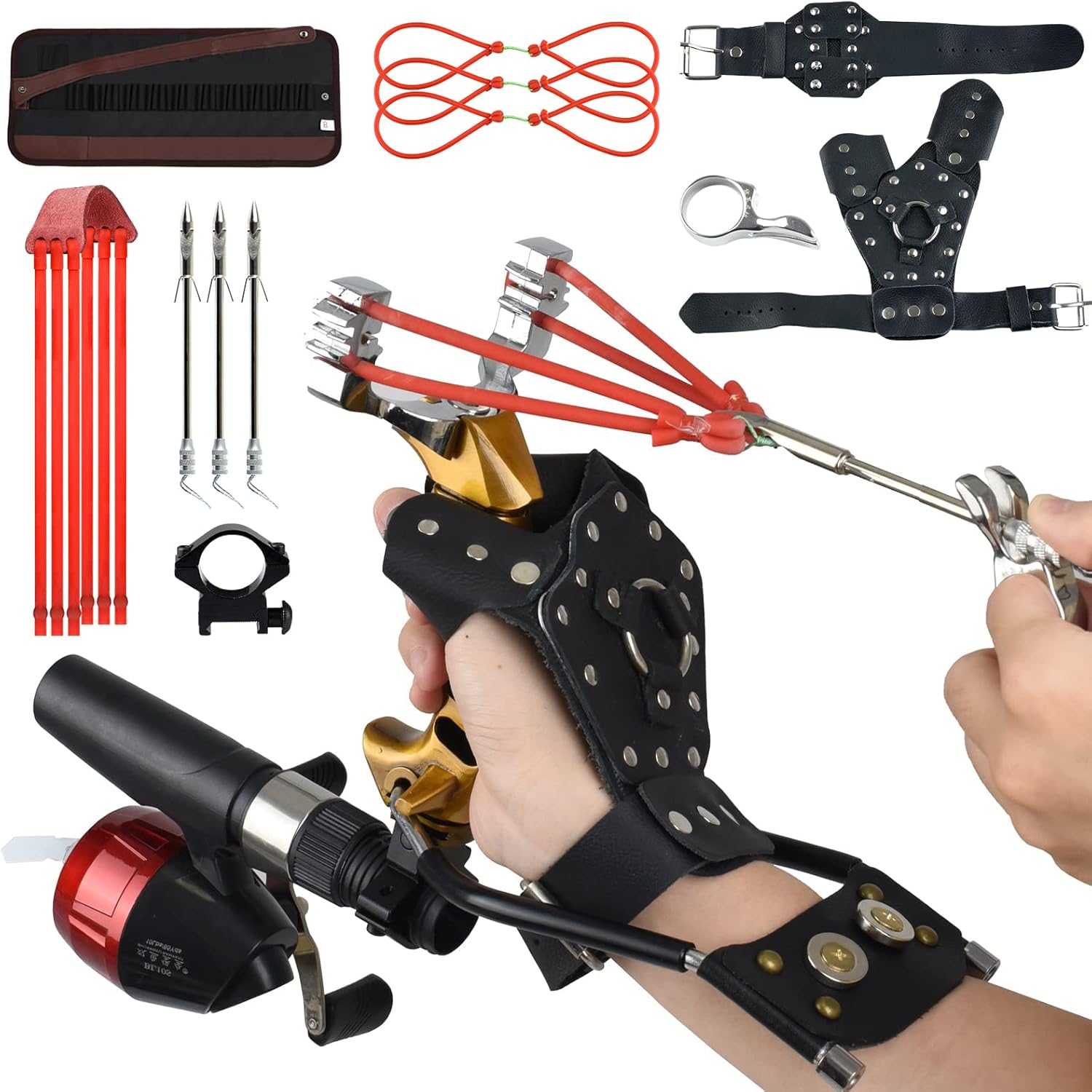 Dual Purpose Slingshot for Fishing and Hunting with Support