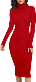 v28 Women's Long Sleeve Stretchy Knit Dress for a Flattering Fit