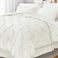 Ivory King Size Comforter Set Pintuck Bed in a Bag - Elegant Comfort