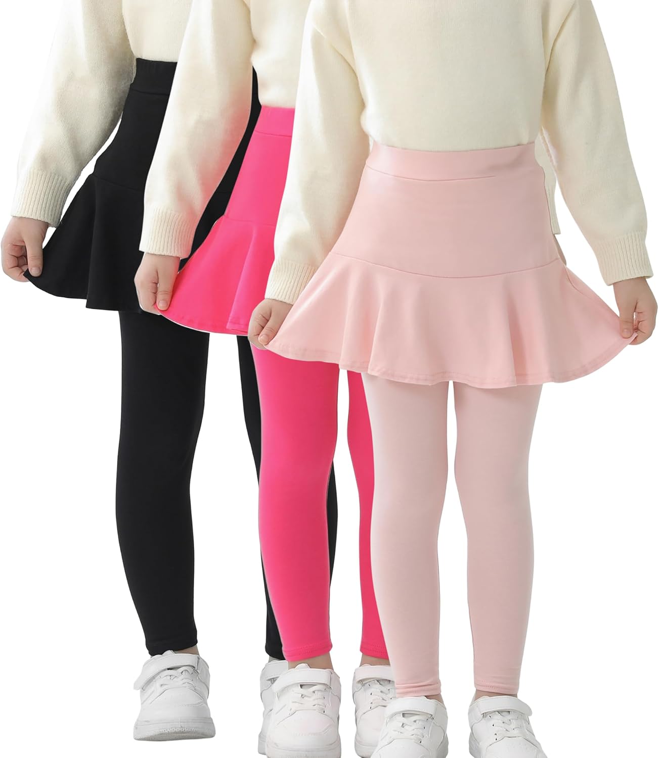 Trendy Girls' Leggings with Skirt - Perfect for 3-8 Years