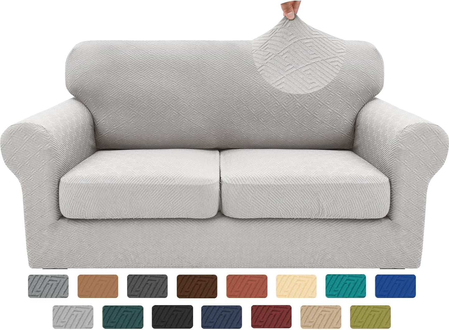 XINEAGE 3 Pieces Couch Covers for 2 Cushion Sofa Slipcover