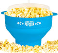 Stock Your Home: Blue Silicone Popcorn Popper - Oil-Free & Collapsible